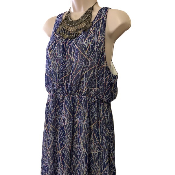 YA Los Angeles High Low Blue Printed Dress - Picture 3 of 6